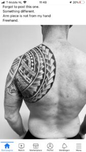 Freehand Polynesian/ Samoan schouderpiece.